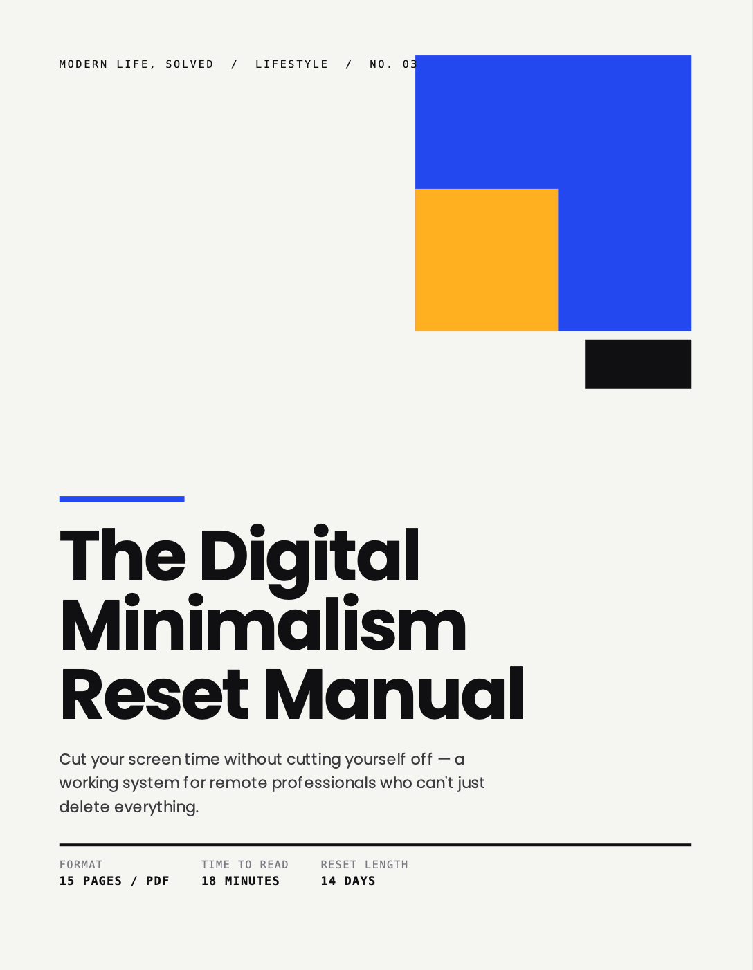 The Digital Minimalism Reset Manual